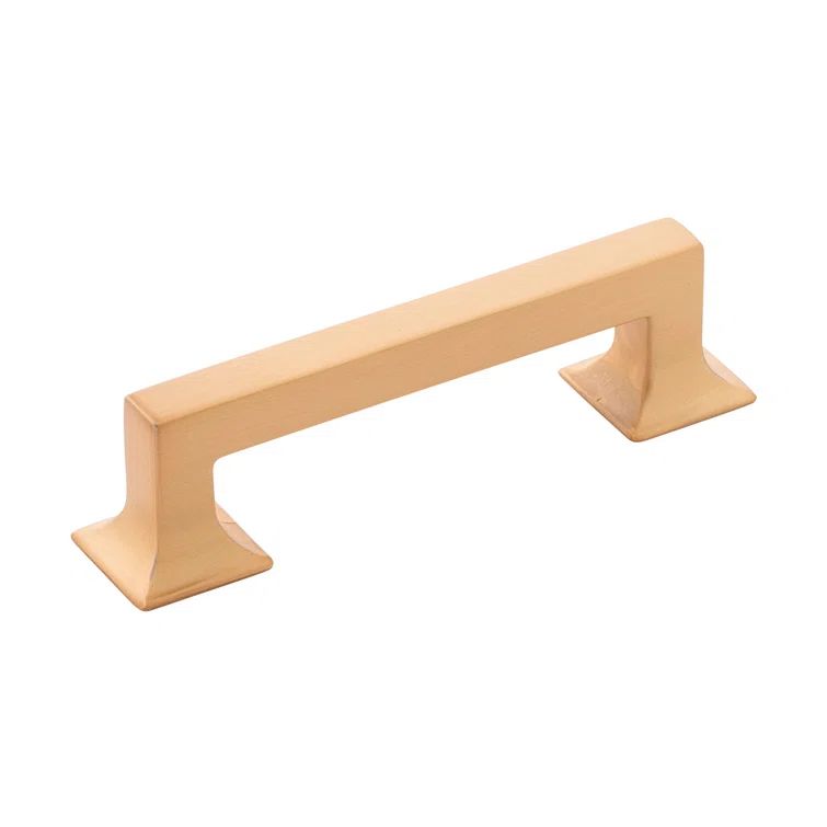 Brushed Golden Brass Modern Cabinet Drawer Pulls with Mounting Hardware
