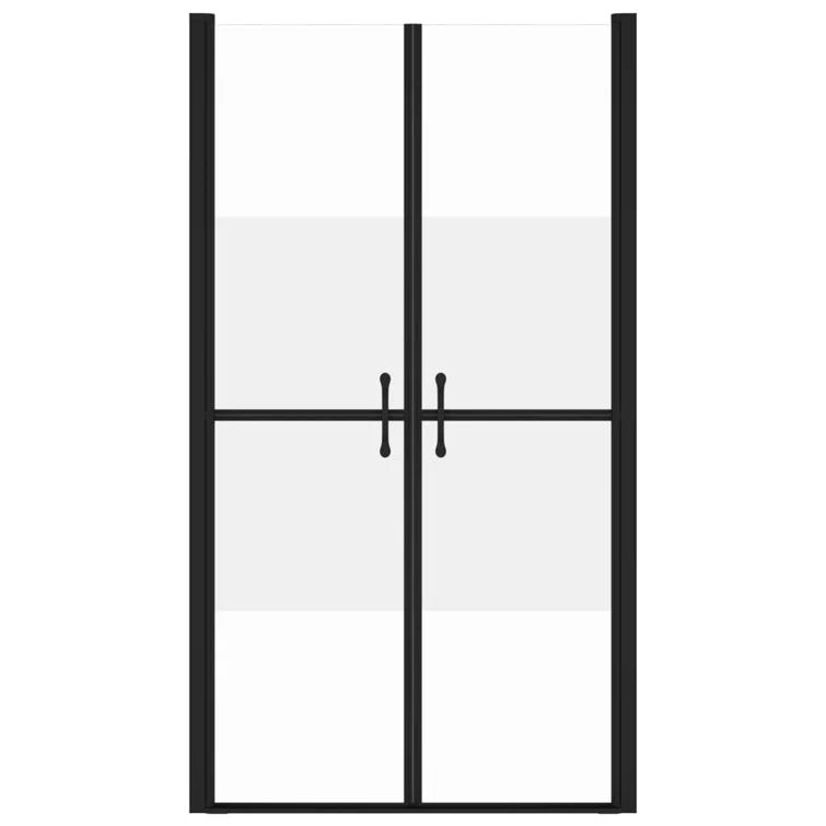 Black Framed Double Sliding Shower Door with Frosted Glass
