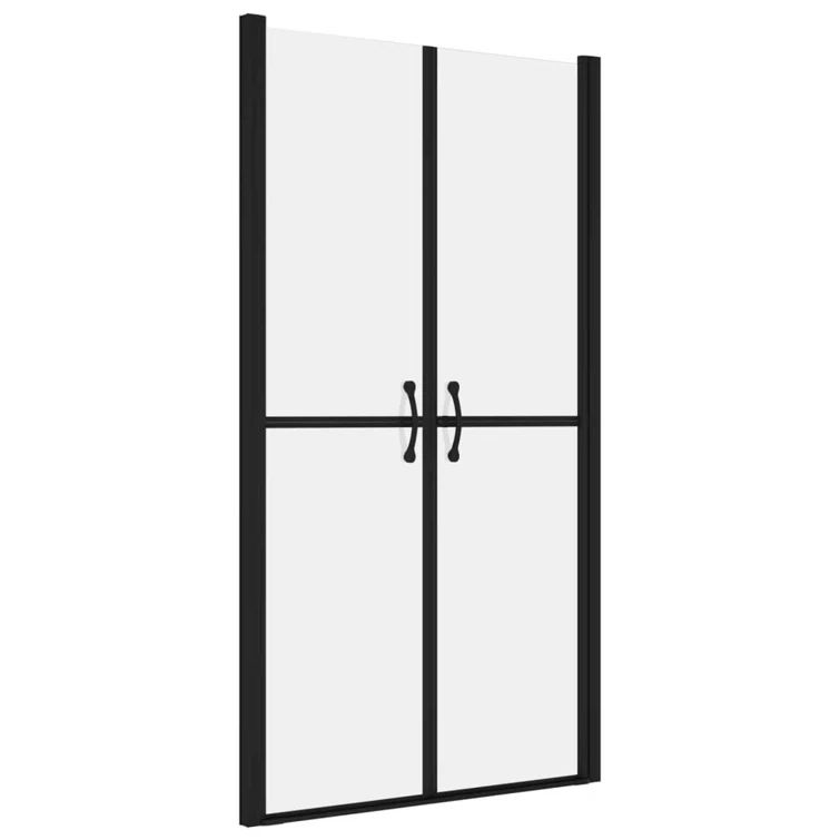Black Aluminum Frame Double Sliding Shower Door with Clear ESG Glass