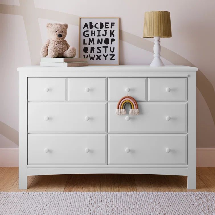 Graco Benton Double Nursery Dresser with 6 Deep Drawers, White