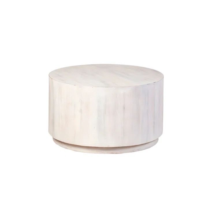Layne 42" Round White Wash Oak Coffee Table