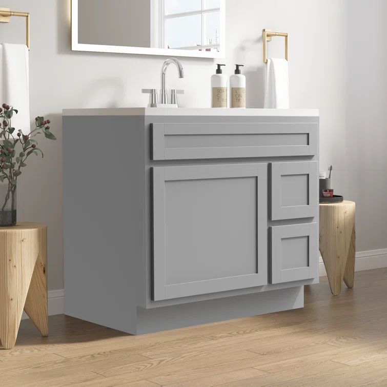 Gray 36'' Single Freestanding Bathroom Vanity Base