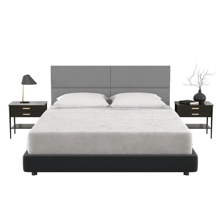 Mouse Gray Upholstered Queen Wall Mounted Headboard Panels