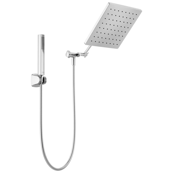 Chrome 10-inch Square Raincan Shower Head and Handheld Combo