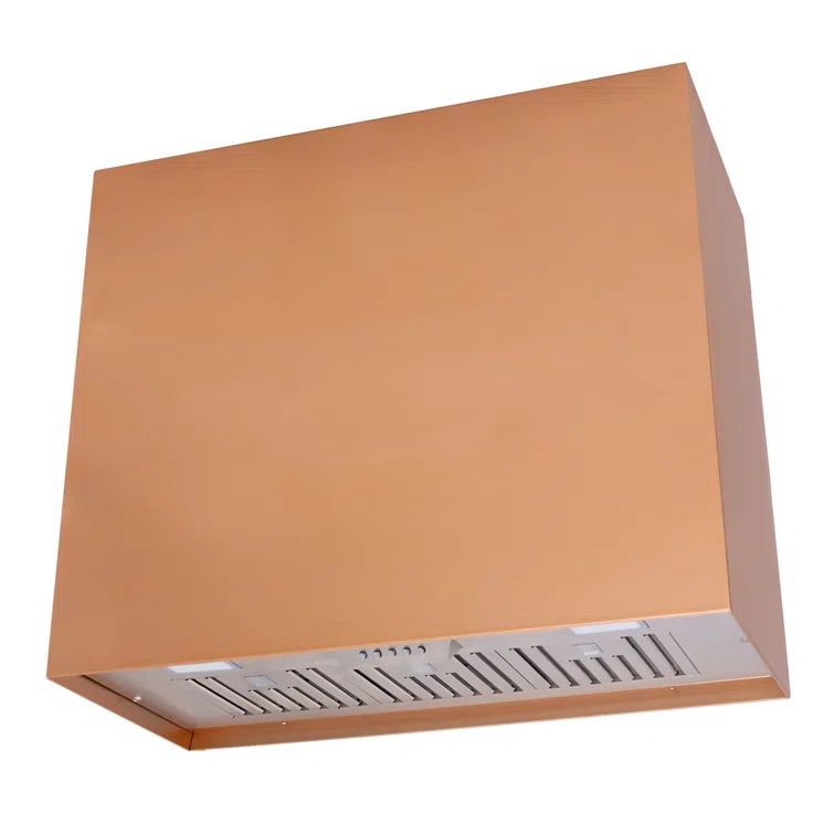 Copper 36-Inch Wall-Mounted Range Hood with Charcoal Filter