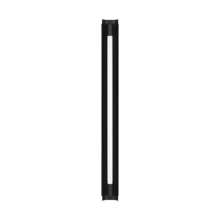 Midnight Black Dimmable LED Outdoor Bath Bar with White Acrylic Diffuser