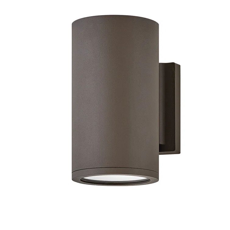Architectural Bronze Etched Glass Outdoor Wall Sconce