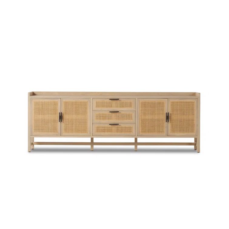 Natural Mango and Cane 96'' Sideboard with Iron Hardware
