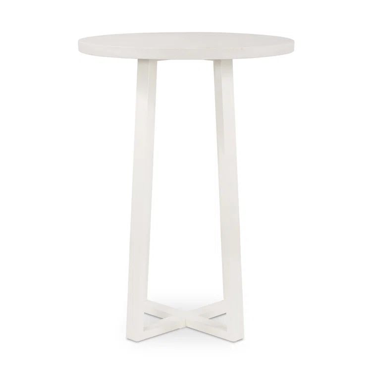 White Powder Coated Iron Minimalist Outdoor Accent Table