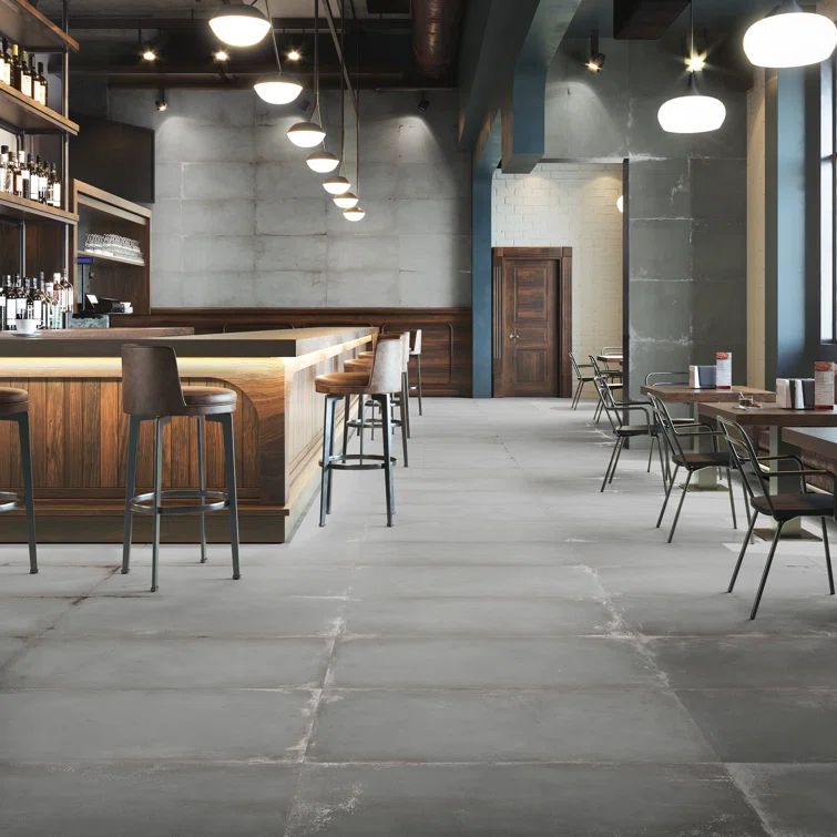 Angela Harris Gray Matte Porcelain Large Floor and Wall Tile