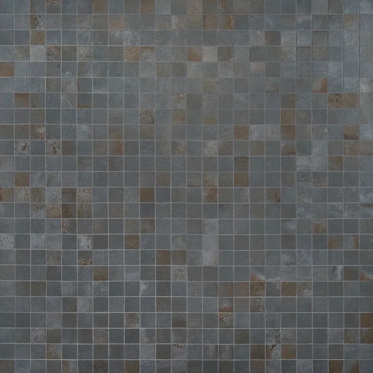 Angela Harris Black Matte Porcelain Mosaic Tile for Floor and Wall