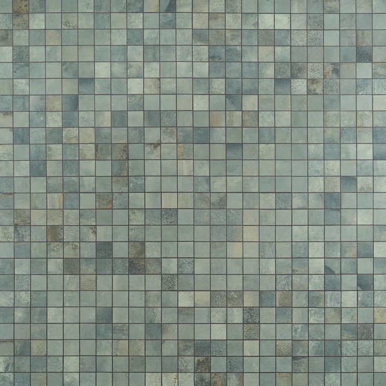 Angela Harris Aquamarine Matte Porcelain Mosaic Tile for Floor and Wall