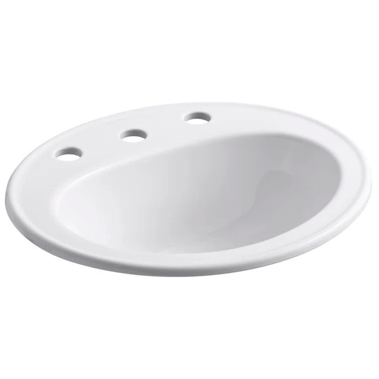 White Ceramic Oval Undermount Bathroom Sink with Overflow