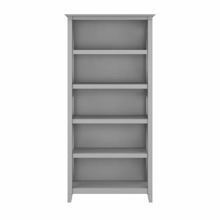 Cape Cod Gray Casual Farmhouse Engineered Wood 5-Shelf Bookcase