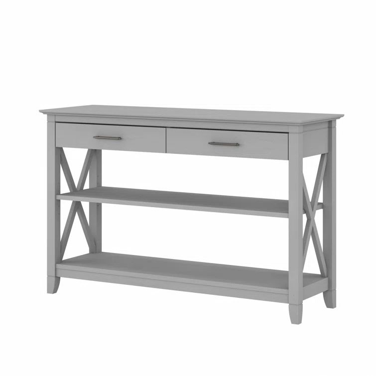 Cape Cod Gray 47" Modern Farmhouse Console Table with Storage