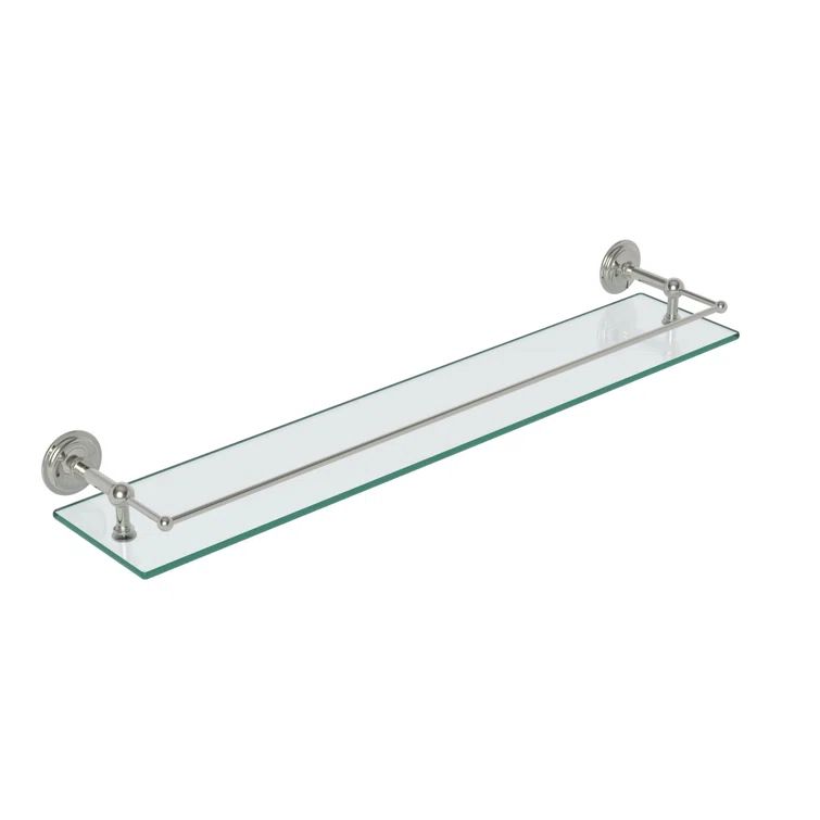 London Terrace Polished Nickel 29" Glass Wall Shelf