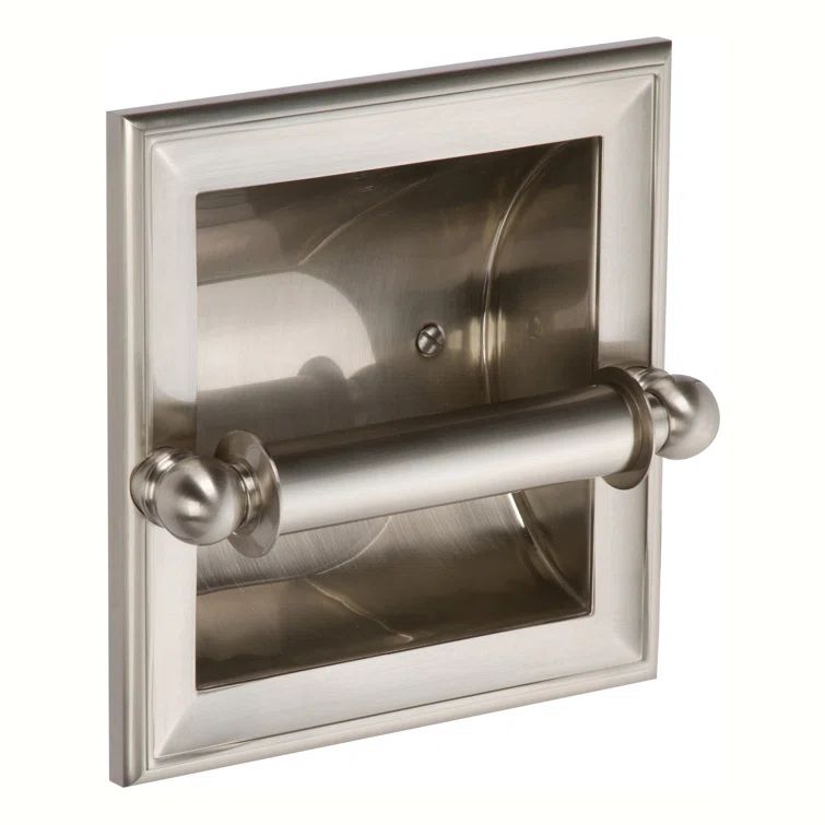 Satin Nickel Recessed Toilet Paper Holder