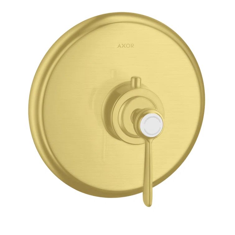 Brushed Gold Wall-Mounted Lever Handle Thermostatic Trim