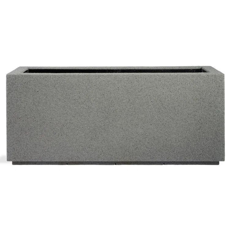 Gray Granite Extra Large Polymer Outdoor Rectangular Planter