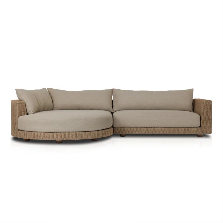 Sylvan Beige Woven Outdoor 2-Piece Sectional with Left Chaise