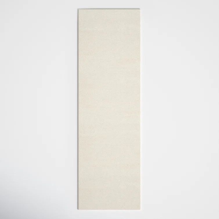 Ivory Handwoven Wool Non-slip Runner Rug