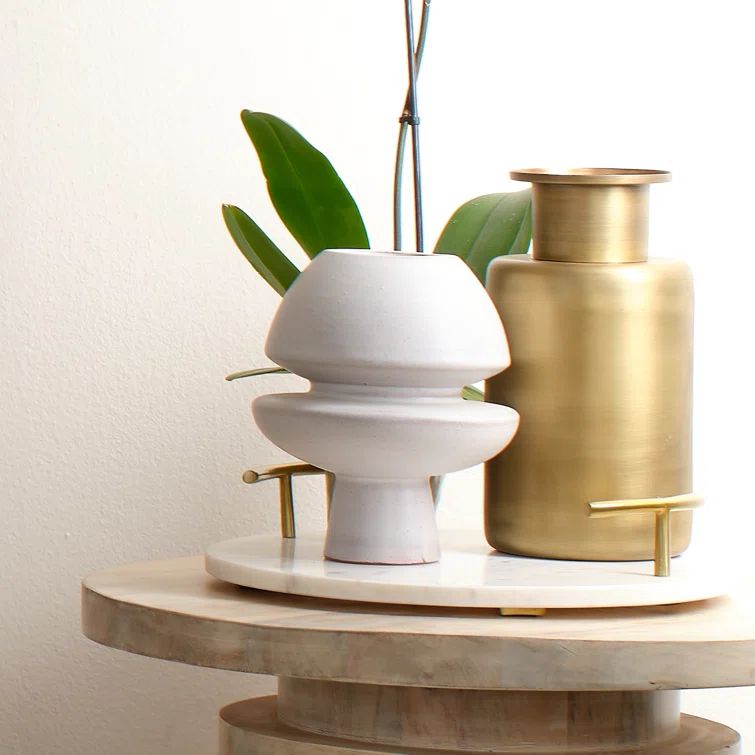 Foundation Matte Frosted Grey Ceramic Decorative Table Vase