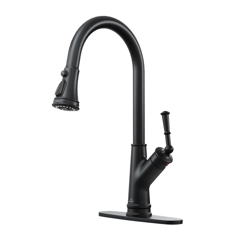 Matte Black Single Handle Pull Down Kitchen Faucet