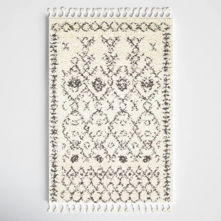 Reversible Braided Black Shag Rug, 35"x24", Easy Care Synthetic
