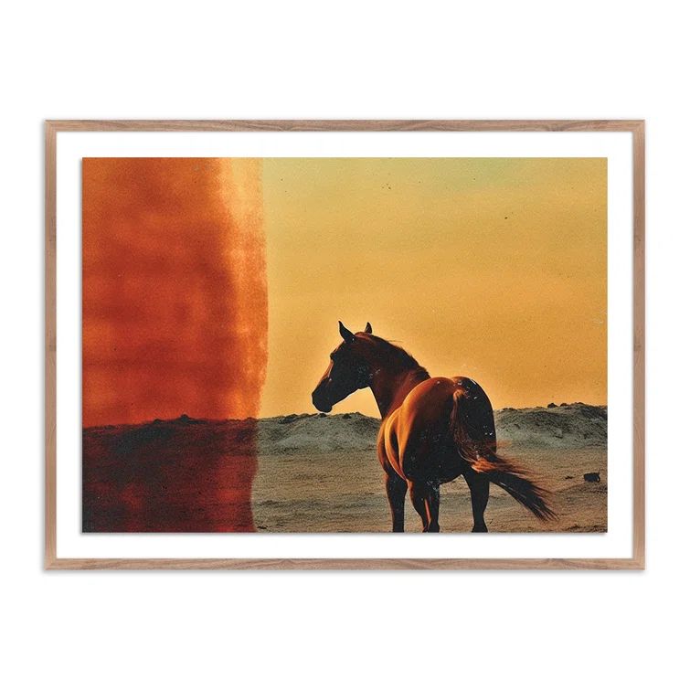 Dark Brown Framed Horse Art Print, 18" x 24"
