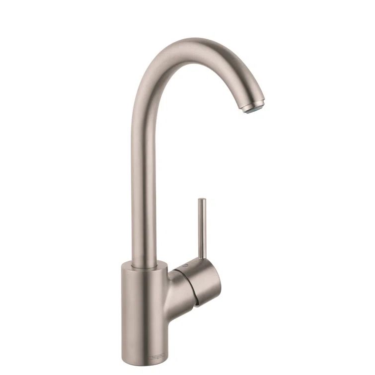 Steel Optik Stainless Steel Single Handle Kitchen Faucet