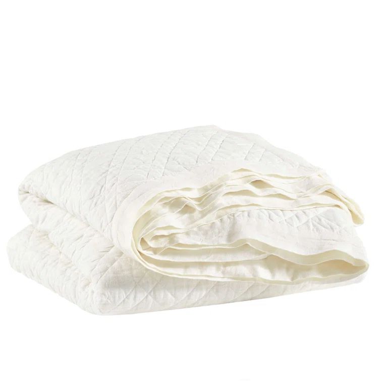 Ivory Twin Cotton Reversible Quilt Set