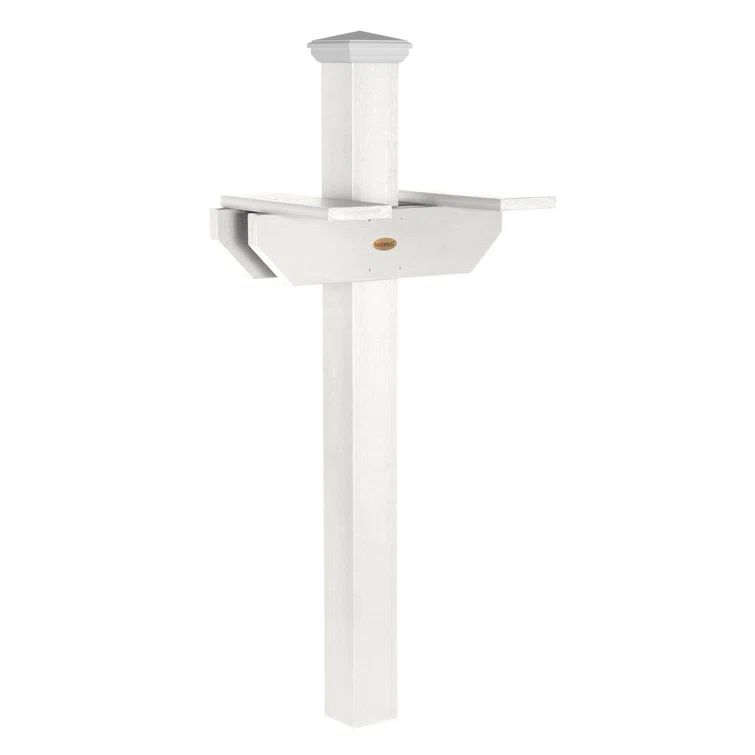 Hazelton White Poly Lumber Double Mailbox Post