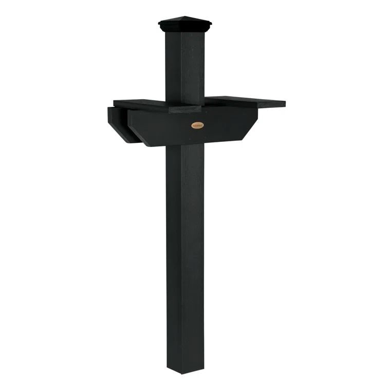 Hazelton Black Double-Sided Poly Lumber Mailbox Post