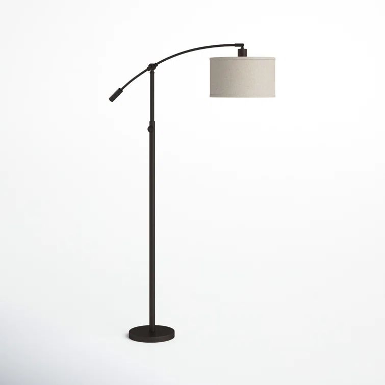 Dehaven 65'' Oil Rubbed Bronze Floor Lamp with Linen Shade