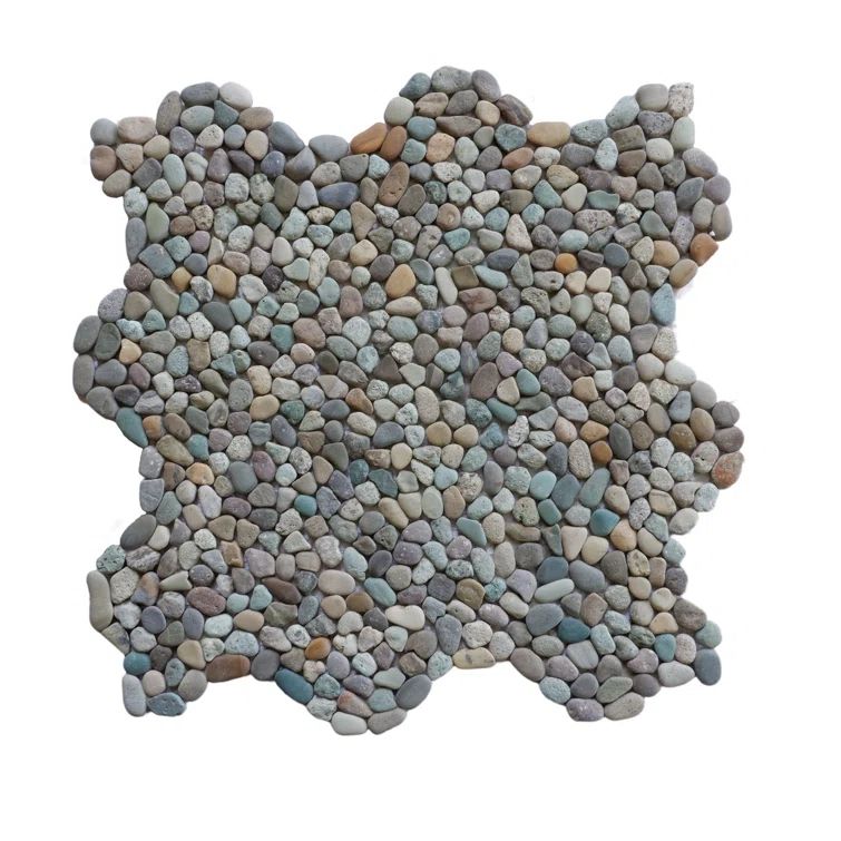Mini Green Natural Stone Pebble Mosaic Tile for Indoor/Outdoor Use