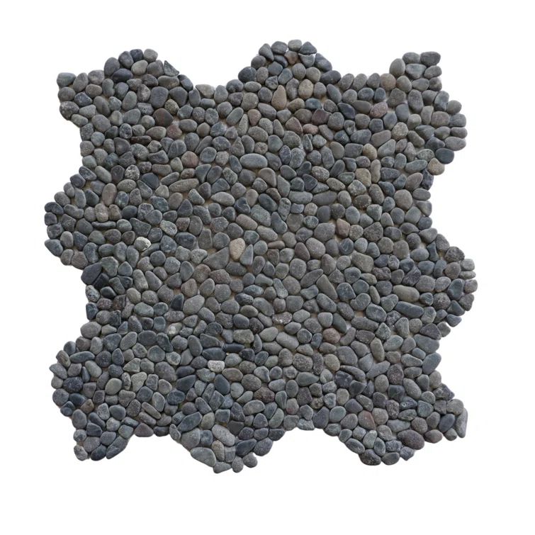 Mini Black Natural Stone Pebble Mosaic Tile for Indoor and Outdoor Use