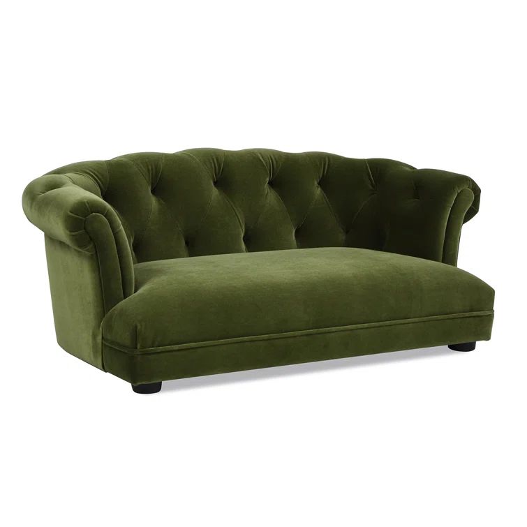 Kiki 36.5" Olive Green Velvet Chesterfield Pet Sofa Bed