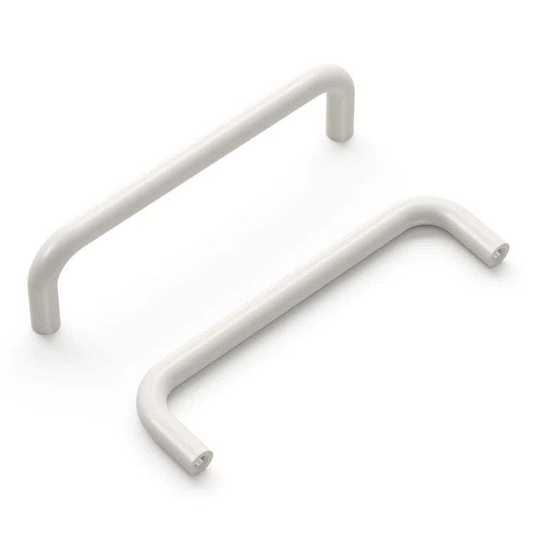 White Brass Modern Cabinet Door and Drawer Pulls, 4 Inch