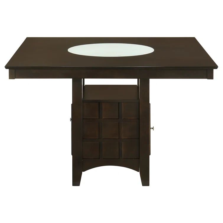 Cappuccino 7-Piece Counter Height Dining Set with Beige Cushions