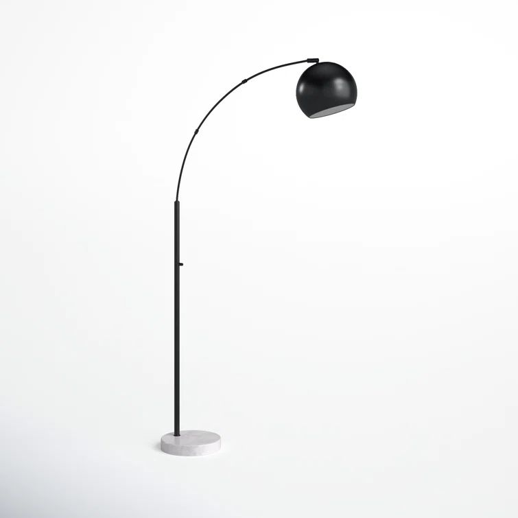 Astoria Modern Black Arc Floor Lamp with Marble Base