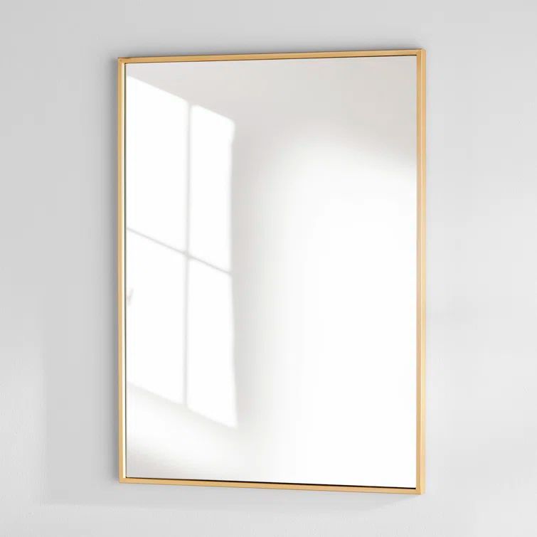 Elegant Gold Rectangular Iron Framed Wall Mirror