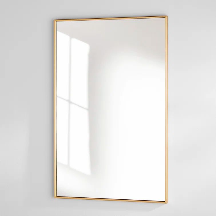 Elegant Gold Metal Frame Rectangular Wall Mirror 42" x 28"