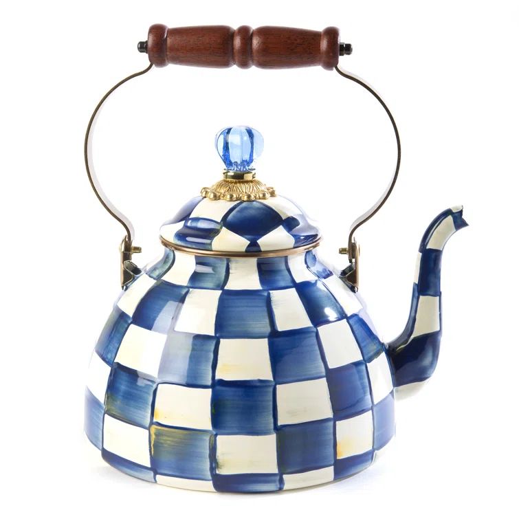 3-Quart Multicolor Enamel Steel Whistling Tea Kettle