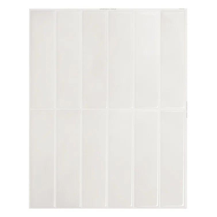White-Grey Rectangular Peel and Stick Gel Backsplash Tile