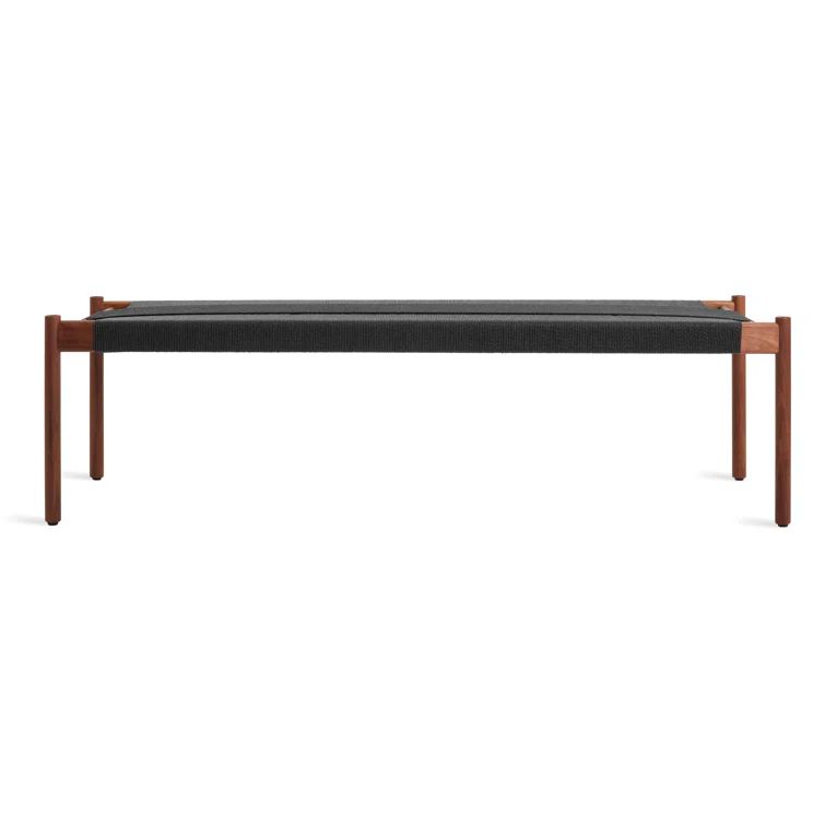 Invitation Oak Wood and Natural Woven Cord 64" Bench