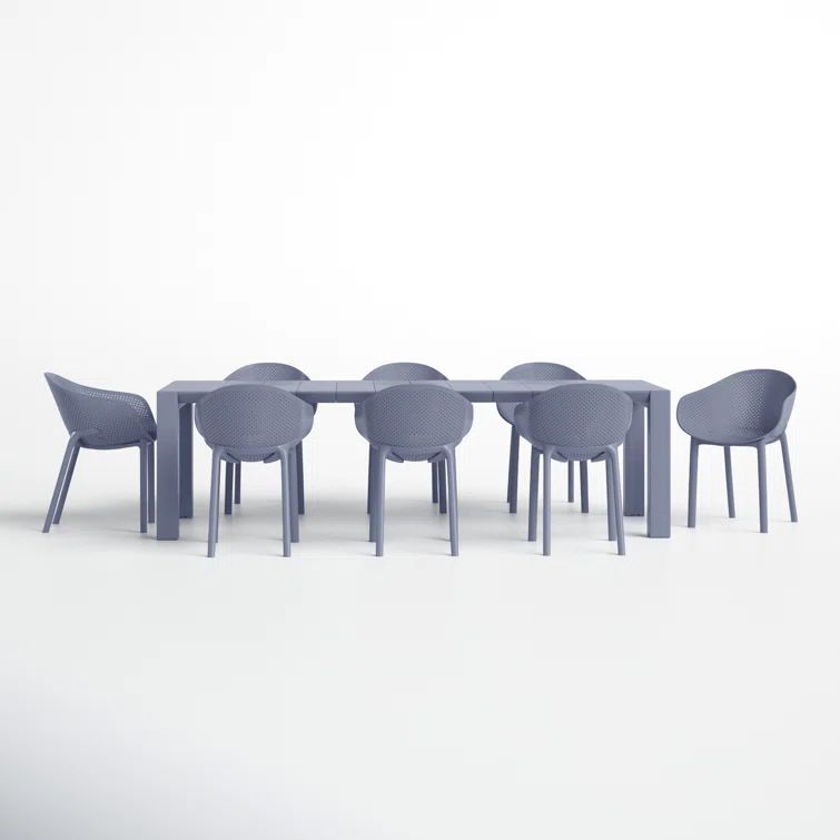 Siesta Air 11-Piece Dark Gray Resin Extendable Outdoor Dining Set