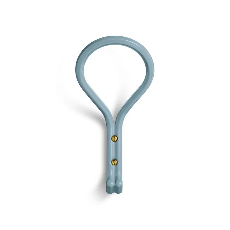 Gray Blue Powder-Coated Metal Large Wall Hook