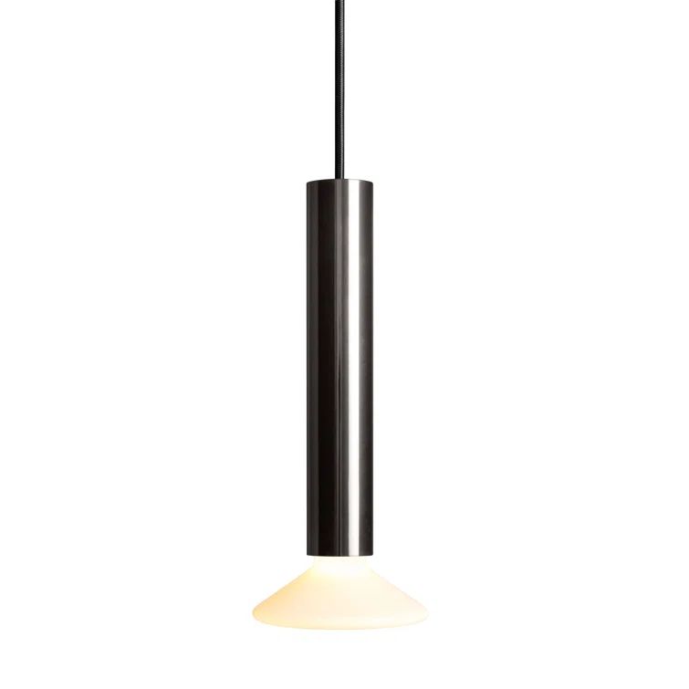 Ultra Black Nickel and Glass Pendant Light