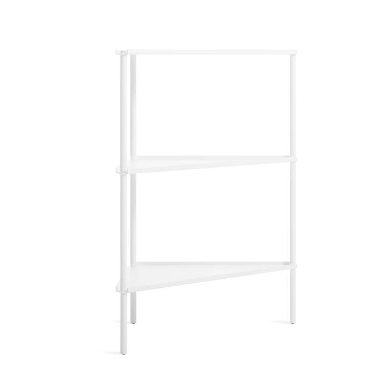 Sleek White Adjustable Aluminum Shelving Unit, 34" H x 21" W