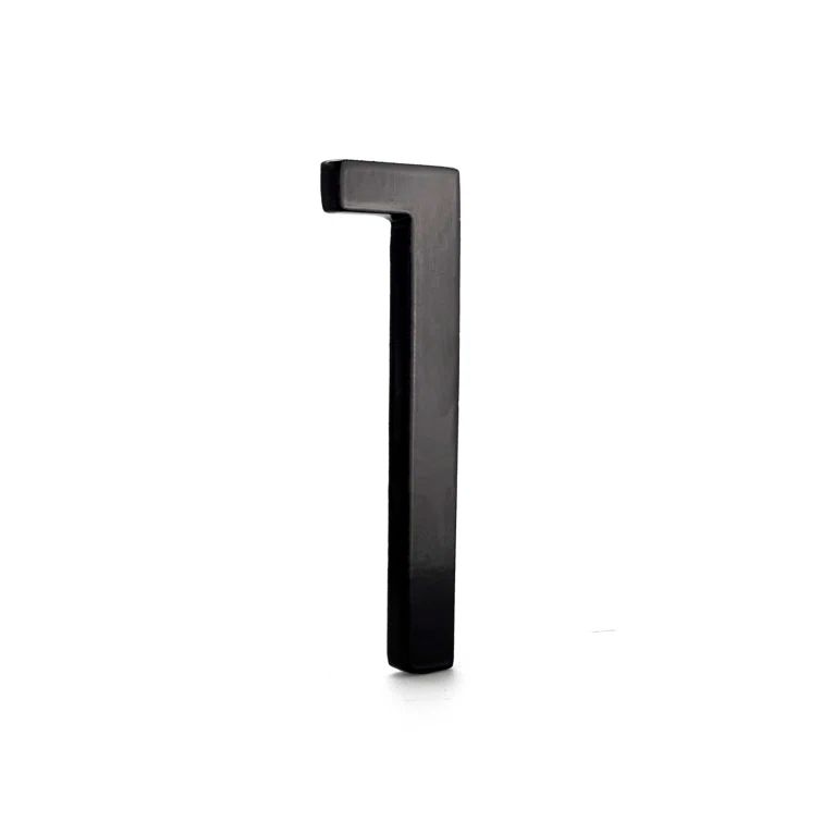 8 in Black Aluminum Floating Modern House Number